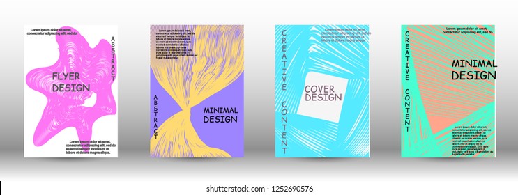 Cover design. Abstract cover with the effect of movement and distortion. Trendy geometric patterns. EPS10 Vector Design.