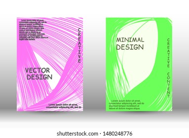 Cover design. Abstract cover with the effect of movement and distortion. Trendy geometric patterns. EPS10 Vector Design.