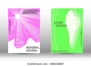 Cover design. Abstract cover with the effect of movement and distortion. Trendy geometric patterns. EPS10 Vector Design.