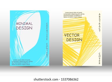 Cover design. Abstract cover with the effect of movement and distortion. Trendy geometric patterns. EPS10 Vector Design.