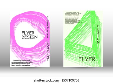 Cover design. Abstract cover with the effect of movement and distortion. Trendy geometric patterns. EPS10 Vector Design.
