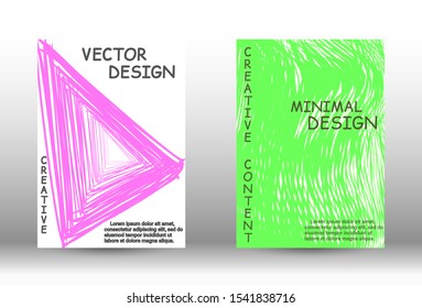 Cover design. Abstract cover with the effect of movement and distortion. Trendy geometric patterns. EPS10 Vector Design.