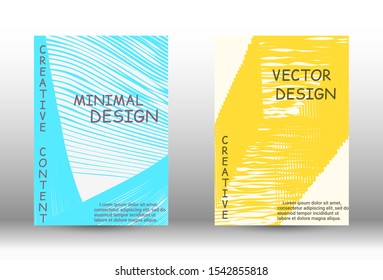 Cover design. Abstract cover with the effect of movement and distortion. Trendy geometric patterns. EPS10 Vector Design.