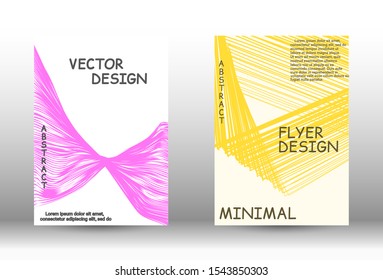 Cover design. Abstract cover with the effect of movement and distortion. Trendy geometric patterns. EPS10 Vector Design.