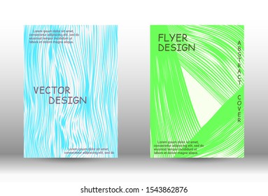 Cover design. Abstract cover with the effect of movement and distortion. Trendy geometric patterns. EPS10 Vector Design.