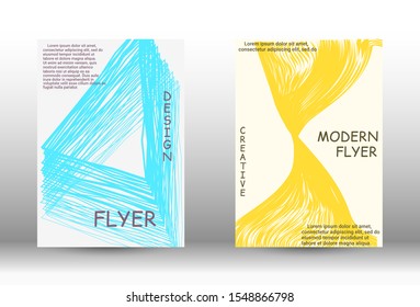 Cover design. Abstract cover with the effect of movement and distortion. Trendy geometric patterns. EPS10 Vector Design.