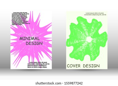 Cover design. Abstract cover with the effect of movement and distortion. Trendy geometric patterns. EPS10 Vector Design.