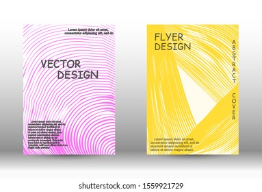 Cover design. Abstract cover with the effect of movement and distortion. Trendy geometric patterns. EPS10 Vector Design.