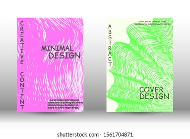 Cover design. Abstract cover with the effect of movement and distortion. Trendy geometric patterns. EPS10 Vector Design.