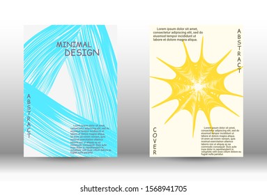 Cover design. Abstract cover with the effect of movement and distortion. Trendy geometric patterns. EPS10 Vector Design.