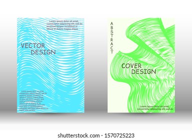 Cover design. Abstract cover with the effect of movement and distortion. Trendy geometric patterns. EPS10 Vector Design.