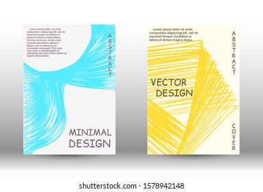 Cover design. Abstract cover with the effect of movement and distortion. Trendy geometric patterns. EPS10 Vector Design.