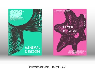 Cover design. Abstract cover with the effect of movement and distortion. Trendy geometric patterns. EPS10 Vector Design.
