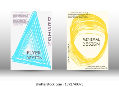 Cover design. Abstract cover with the effect of movement and distortion. Trendy geometric patterns. EPS10 Vector Design.