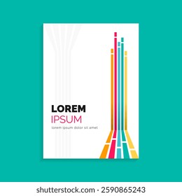 Cover Design with Abstract Line Perspective Composition