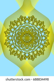 Cover Design. Abstract linear rosette