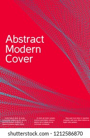 Cover design with abstract lines. Modern bright red background. Rich design of VIP. Future futuristic template for banner design, poster, booklet, report, journal. Vector.