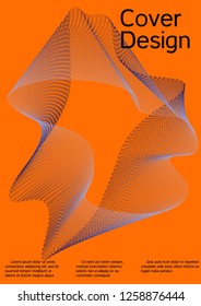 Cover design with abstract lines. Modern bright orange background. Rich design of VIP. Future futuristic template for banner design, poster, booklet, report, journal. Vector.