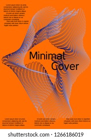 Cover design with abstract lines. Modern bright orange background. Rich design of VIP. Future futuristic template for banner design, poster, booklet, report, journal. Vector.