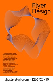 Cover design with abstract lines. Modern bright orange background. Rich design of VIP. Future futuristic template for banner design, poster, booklet, report, journal. Vector.