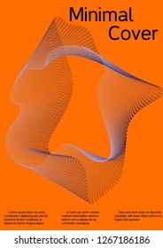 Cover design with abstract lines. Modern bright orange background. Rich design of VIP. Future futuristic template for banner design, poster, booklet, report, journal. Vector.