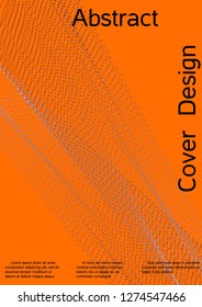 Cover design with abstract lines. Modern bright orange background. Rich design of VIP. Future futuristic template for banner design, poster, booklet, report, journal. Vector.
