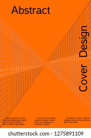 Cover design with abstract lines. Modern bright orange background. Rich design of VIP. Future futuristic template for banner design, poster, booklet, report, journal. Vector.