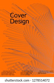 Cover design with abstract lines. Modern bright orange background. Rich design of VIP. Future futuristic template for banner design, poster, booklet, report, journal. Vector.