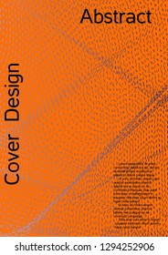 Cover design with abstract lines. Modern bright orange background. Rich design of VIP. Future futuristic template for banner design, poster, booklet, report, journal. Vector.
