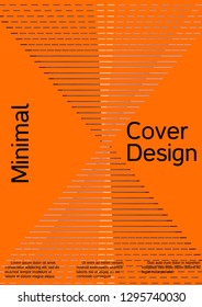 Cover design with abstract lines. Modern bright orange background. Rich design of VIP. Future futuristic template for banner design, poster, booklet, report, journal. Vector.