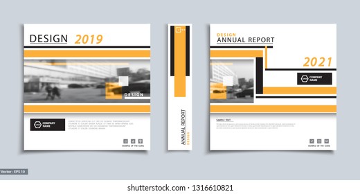 Cover design. Abstract template brochure. City office photo, city. Yellow and black page, square, catalog, layout. White Techno Design. book, booklet, album, poster. Annual report, title.Ad text, font