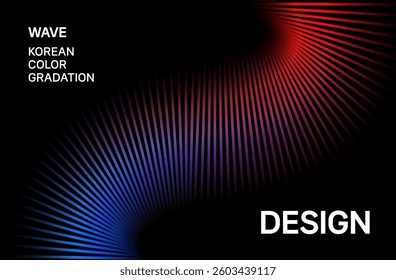 Cover Design of Abstract Wave Gradient Line Art