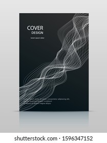 Cover design with abstract wave. Isolated vector illiustration.