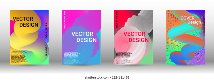 Cover design. Abstract Wave Liquid Shape. Colorful 3d Flow Design.  Modern Vector Illustration.