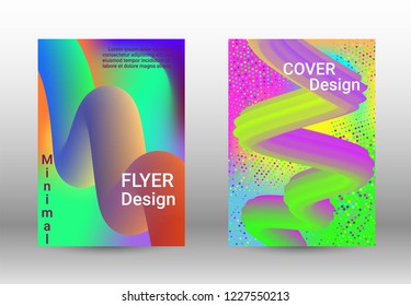 Cover design. Abstract Wave Liquid Shape. Colorful 3d Flow Design.  Modern Vector Illustration.