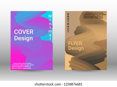 Cover design. Abstract Wave Liquid Shape. Colorful 3d Flow Design.  Modern Vector Illustration.