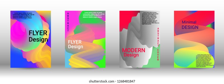 Cover design. Abstract Wave Liquid Shape. Colorful 3d Flow Design.  Modern Vector Illustration.