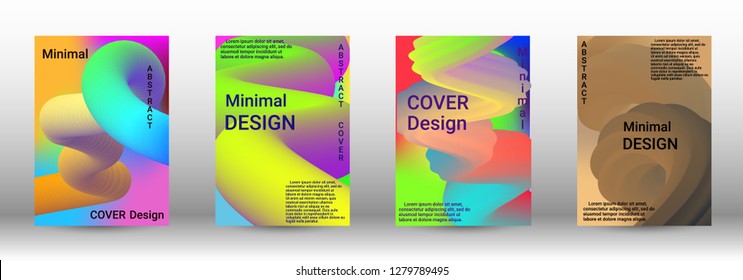 Cover design. Abstract Wave Liquid Shape. Colorful 3d Flow Design.  Modern Vector Illustration.