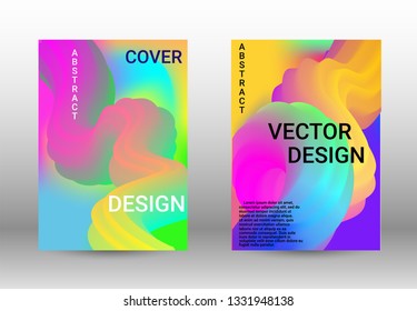 Cover design. Abstract Wave Liquid Shape. Colorful 3d Flow Design.  Modern Vector Illustration.