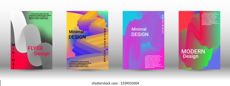 Cover design. Abstract Wave Liquid Shape. Colorful 3d Flow Design.  Modern Vector Illustration.