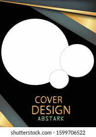 Cover design annual Abstark,vector template brochures, flyers, presentations, leaflet, magazine a4 size. White with yellow abstract background