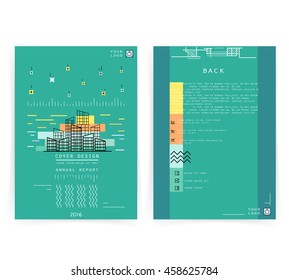Cover design annual business report. Creative presentation templates. Vector design for brochures, flyers, cards. Modern flat line style, layout in A4 size