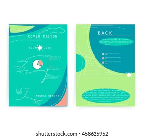 Cover design annual business report. Creative presentation templates. Vector design for brochures, flyers, cards. Modern flat line style, layout in A4 size