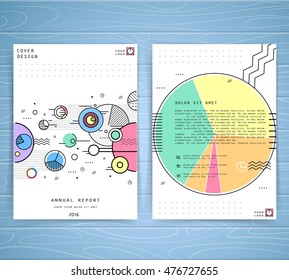 Cover design annual business report. Creative presentation templates. Vector design for brochures, flyers, cards. Modern flat line style, layout in A4 size