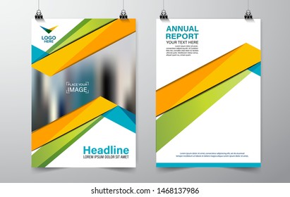 Cover design of annual report cover brochure, Vector modern abstract background template, layout A4 size page, eps 10

