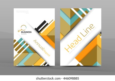 Cover design of annual report cover brochure, Vector modern abstract background template, layout A4 size page
