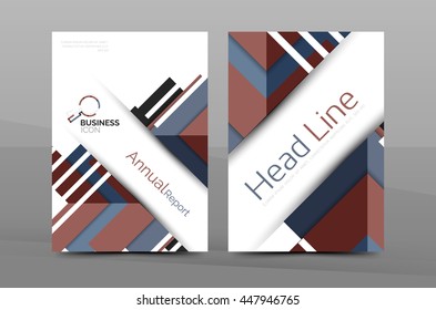 Cover design of annual report cover brochure, Vector modern abstract background template, layout A4 size page