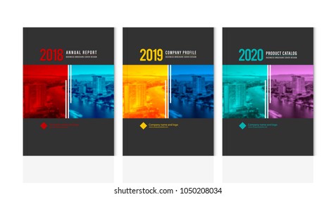 Cover design for annual report business catalog company profile brochure magazine flyer booklet poster banner. A4 template element cover vector EPS-10 sample image with Gradient Mesh.