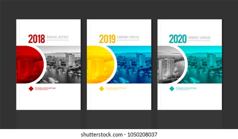 Cover design for annual report business catalog company profile brochure magazine flyer booklet poster banner. A4 template element cover vector EPS-10 sample image with Gradient Mesh.