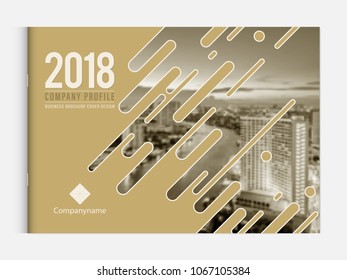 Cover design for annual report business catalog company profile brochure magazine flyer booklet poster banner. A4 landscape template element cover vector EPS-10 sample image with Gradient Mesh.